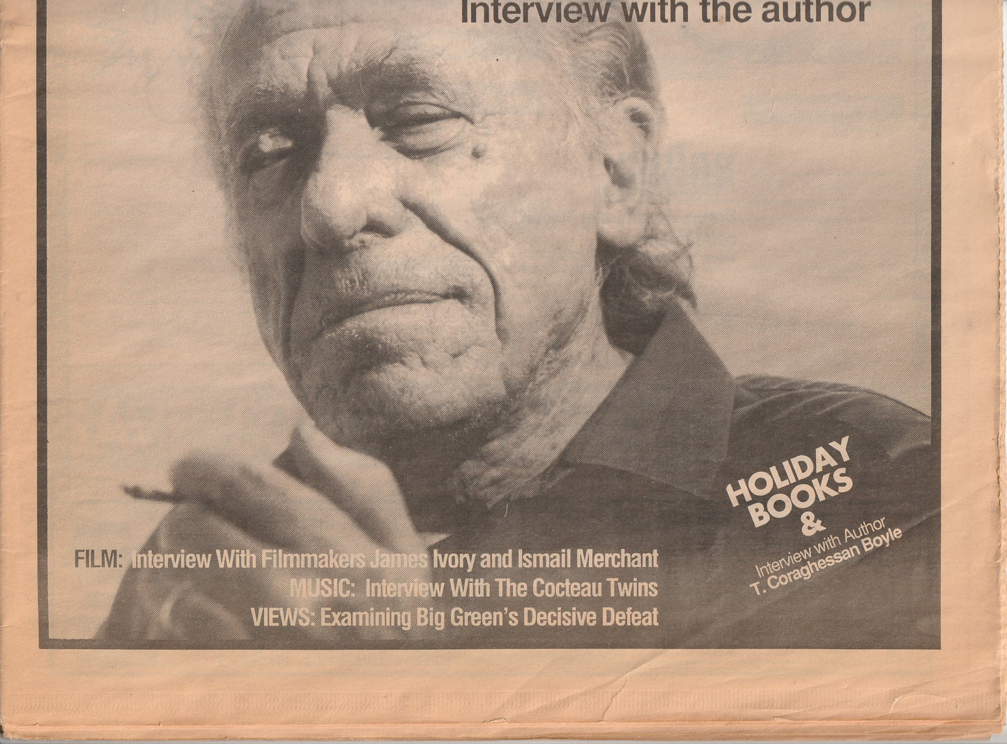 Village View -- Two-Page Center-Spread Interview with Charles Bukowski in  (1990)