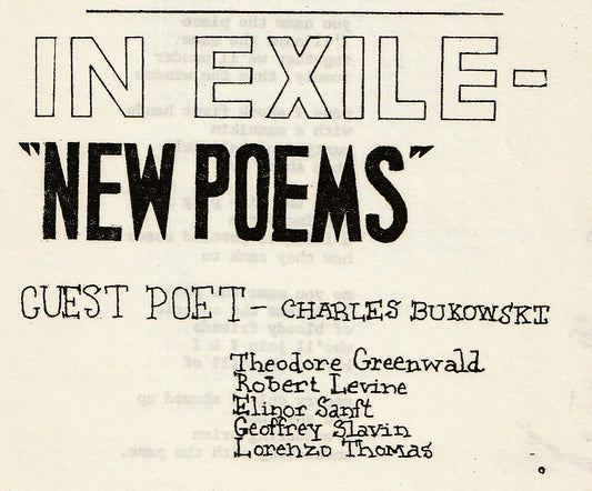 Omnivore No. 3 -- One Large Advertisement for Guest Poet Charles Bukowski (1963)