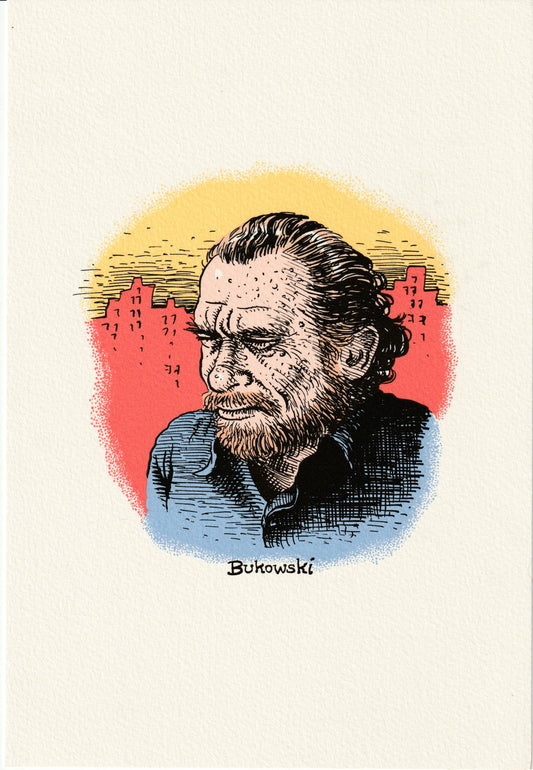 Original Robert Crumb Portrait of Bukowski Serigraph from The Captain is Out to Lunch and the Sailors Have Taken Over the Ship (Unsigned)