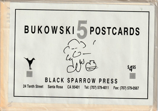 Bukowski 5 Postcards (First Edition) with Photographs Credited to Joan Gannij