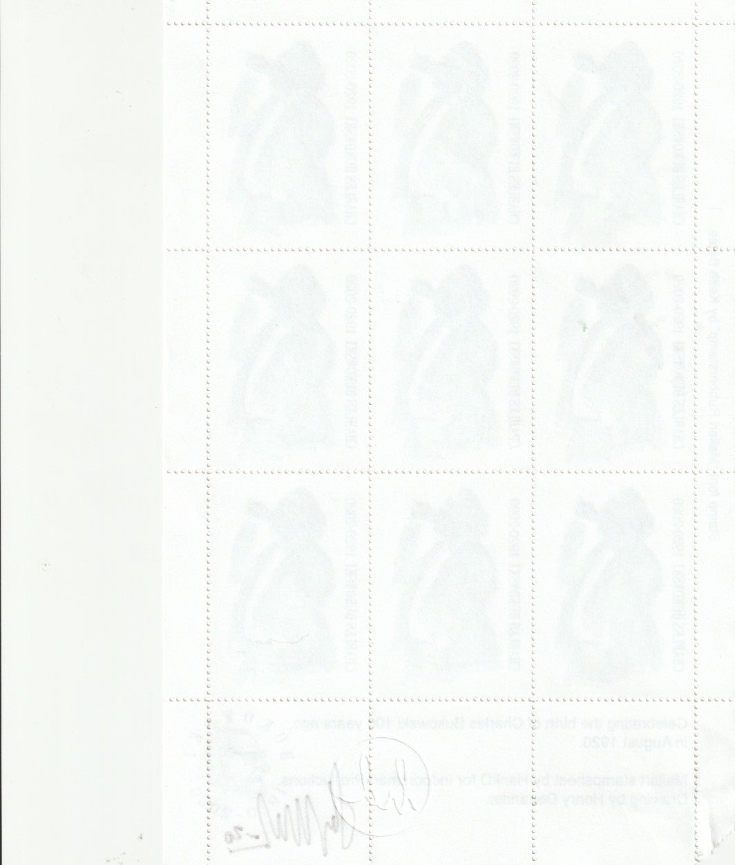 Bukowski Commemorative Stamps From Sweden