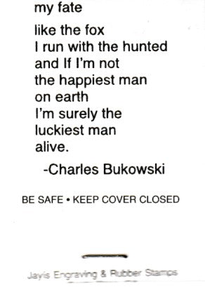 Three Black Sparrow Matchbook Poems by Charles Bukowski