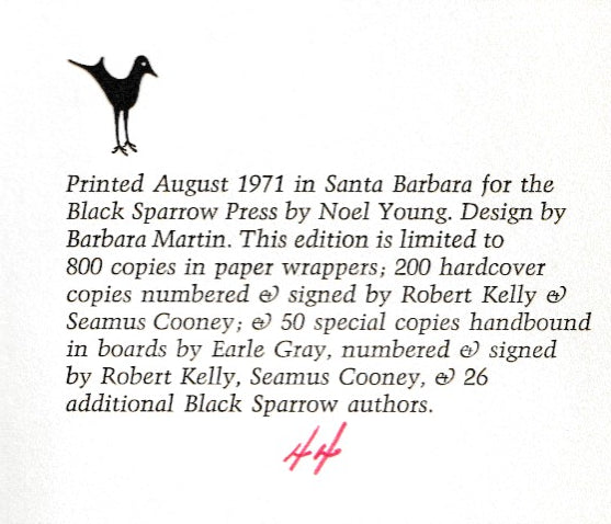 Signed With Prospectus (#44/50): A Checklist of the First One Hundred Publications of the Black Sparrow Press