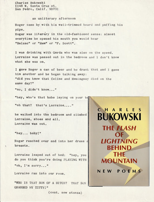 An Unliterary Afternoon: Signed Manuscript by Charles Bukowski
