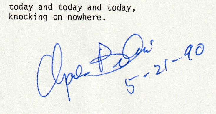 Nothing: Signed, Unpublished Poem by Charles Bukowski