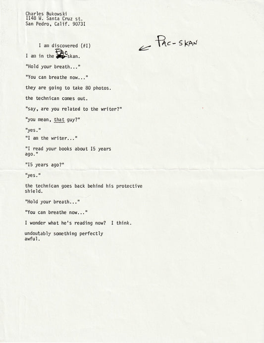 I Am Discovered #1 & #2: Two Unpublished Manuscripts by Charles Bukowski