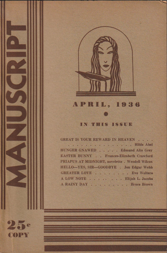 Jon Edgar Webb Short Story “Hello--Yes Sir--Goodbye” in April 1936 Issue of Manuscript