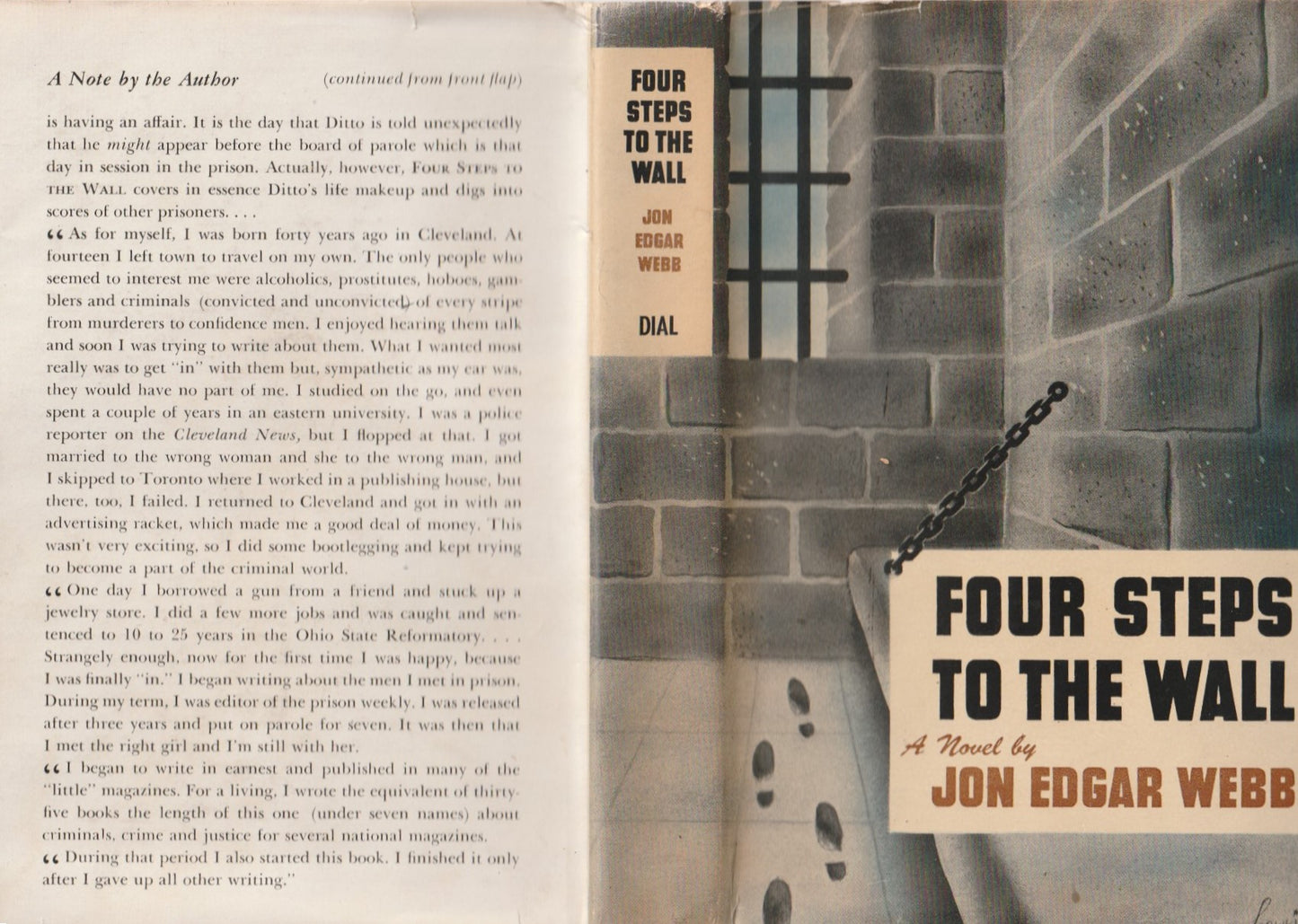 Inscribed Photograph and Hardcover Four Steps to the Wall by Jon Edgar Webb