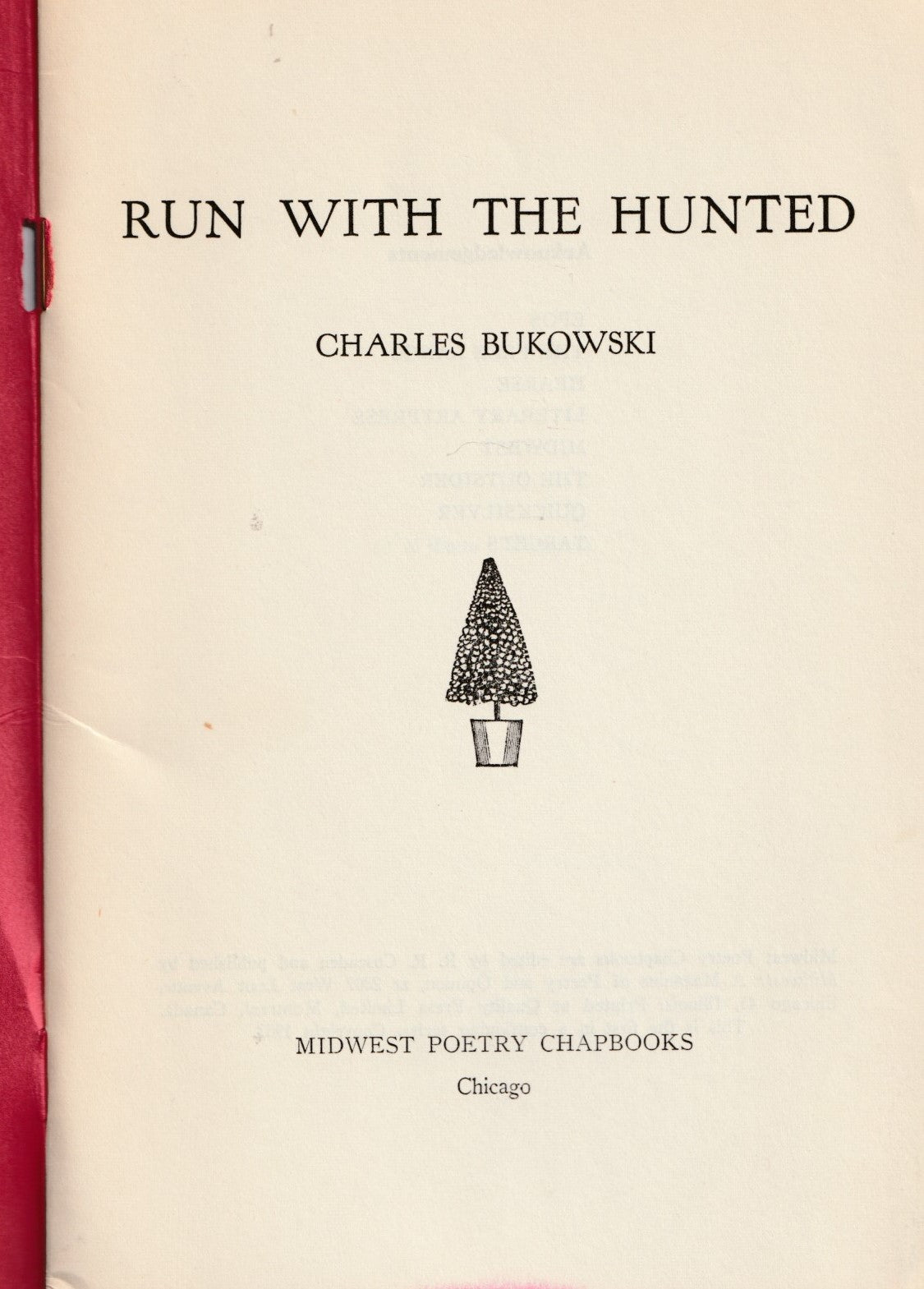 Run with the Hunted -- Midwest Poetry Chapbooks (1962)