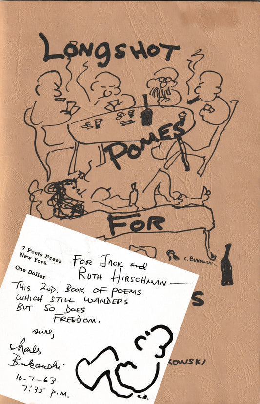 Longshot Pomes for Broke Players: Inscribed by Bukowski with Signed Original Drawing (1962)