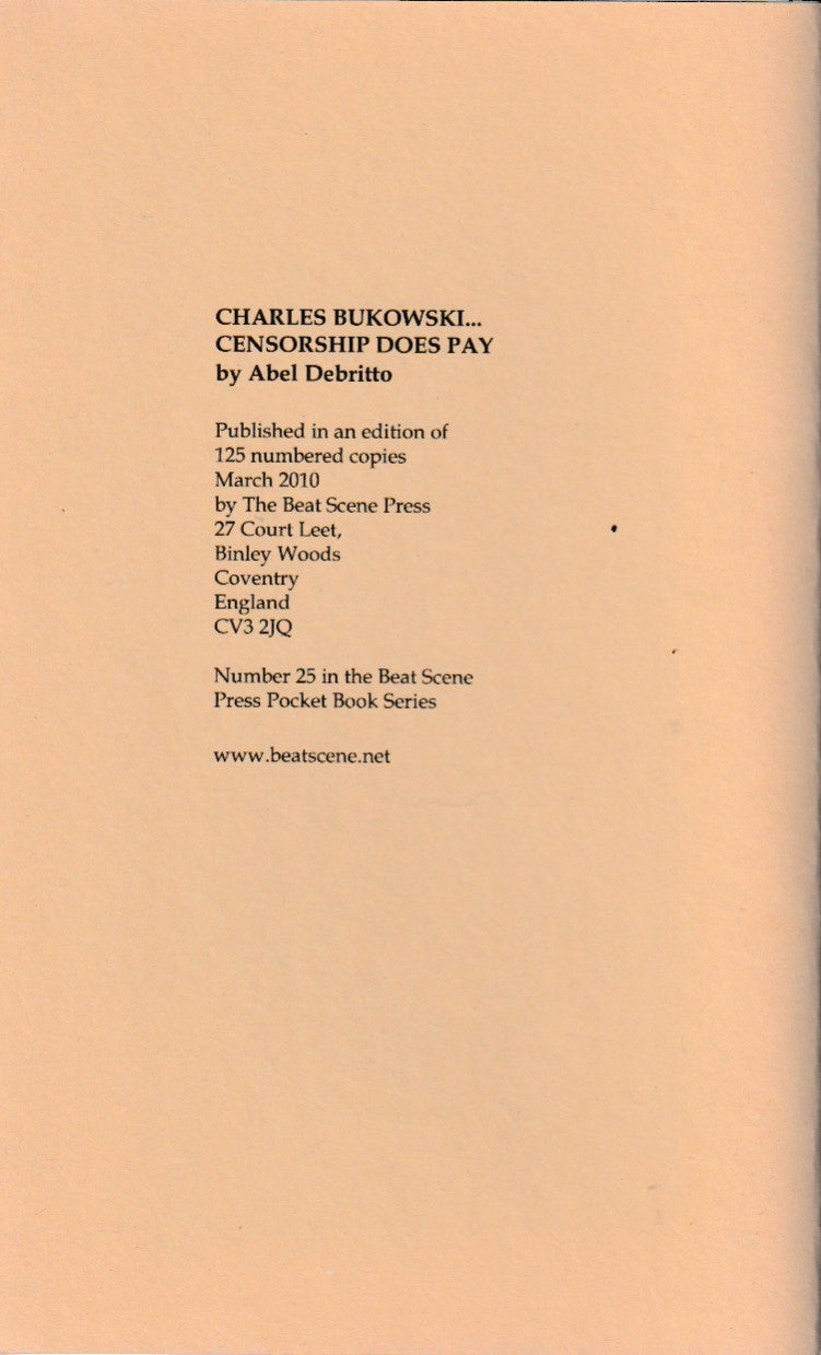 Censorship Does Pay #54/125: How Bukowski Accidently Earned a Reputation as an Outlaw Poet