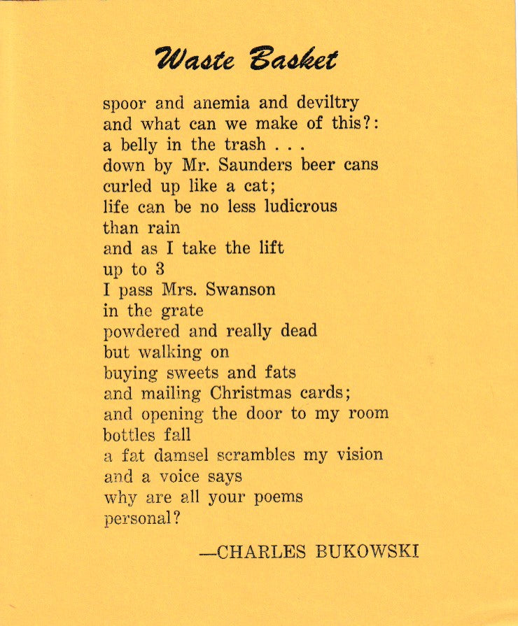 Coffin 1 – Signed Letter and Portfilio Featuring Charles Bukowski’s First Standalone Work