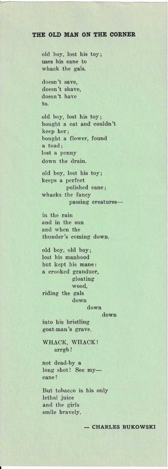 Coffin 1 – Signed Letter and Portfilio Featuring Charles Bukowski’s First Standalone Work