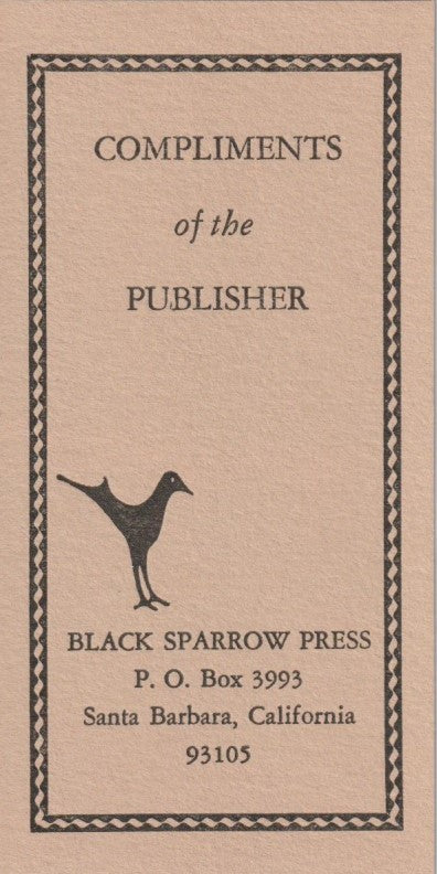 THE LAST POEM and TOUGH COMPANY: Lettered, Signed Copy (1/26)