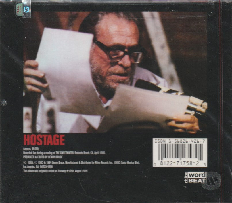 Bukowski’s Final Public Reading: Poster for Sweetwater and Rhino First Issue Hostage CD