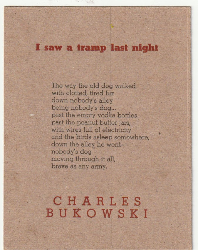 I saw a tramp last night – Variant Hand-Numbered 7