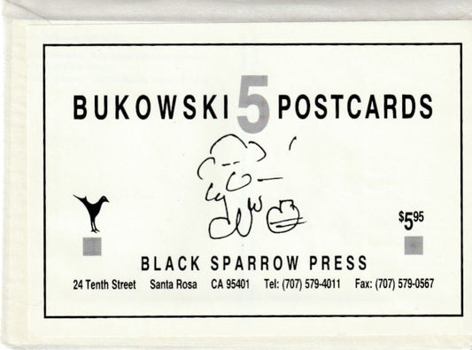 Bukowski 5 Postcards (Second Edition) with Photographs Credited to Joan Gannij