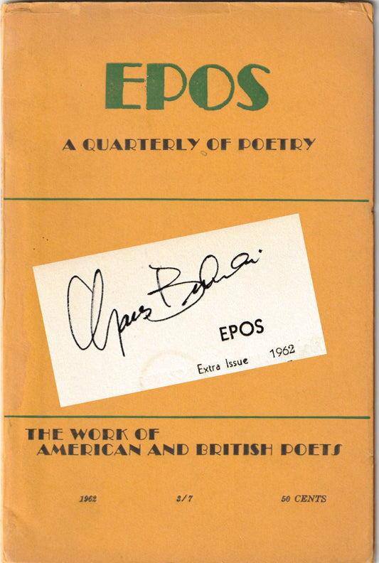 EPOS Extra Issue Poems and Drawings -- Signed by Charles Bukowski (1962)