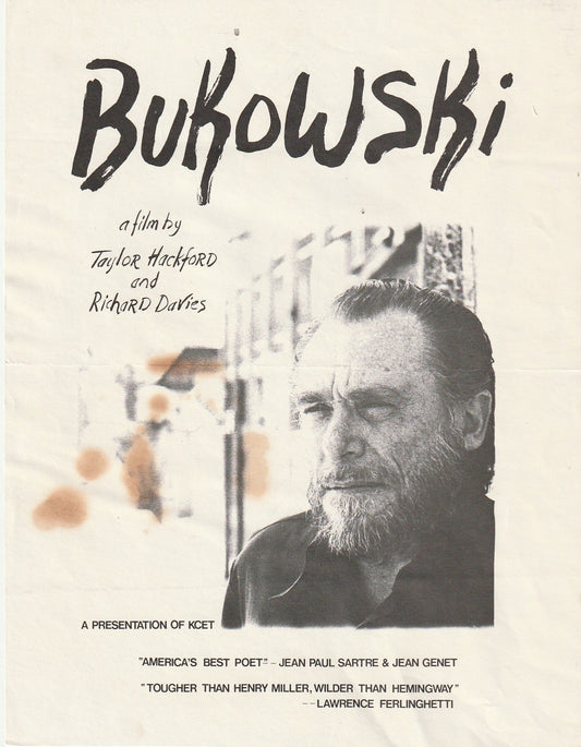 Promotional Flyer for “Bukowski on Bukowski” Film