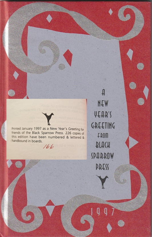 First Edition Hardcover 1997 Black Sparrow New Years Greeting (#166/226): Five Charles Bukowski Poems