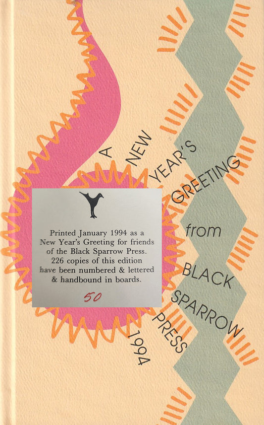 Hardcover 1994 Black Sparrow New Years Greeting (#50/226): Five Charles Bukowski Poems