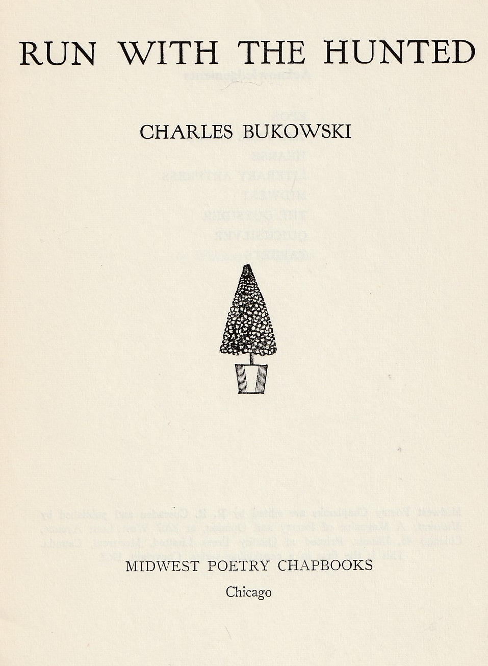 Run with the Hunted -- Midwest Poetry Chapbooks (1962)