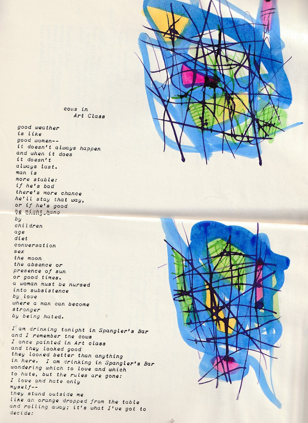 Rare Author’s Copy with Painting -- Poems Written Before Jumping Out of an 8 Story Window (1968)