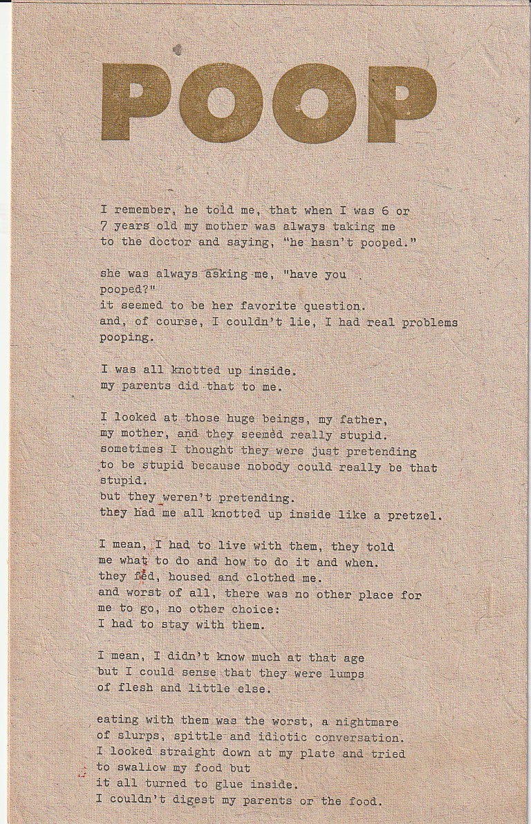 Poop Broadside by X-Ray Press – The Buk Shop