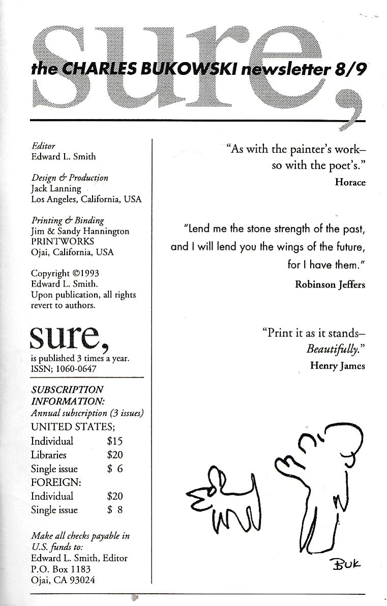 Sure 8/9: The Charles Bukowski Newsletter