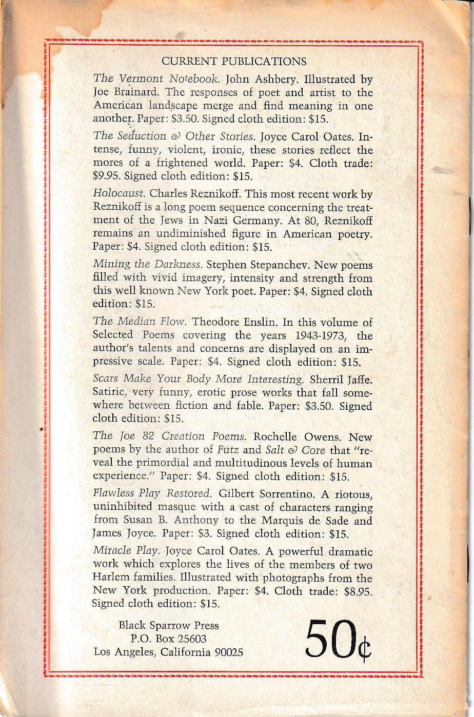 Sparrow magazine 30 and 72: Devoted to Poems by Charles Bukowski