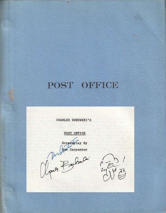 Post Office Screenplay Signed by Bukowski & Dan Carpenter w/ Signed Letter