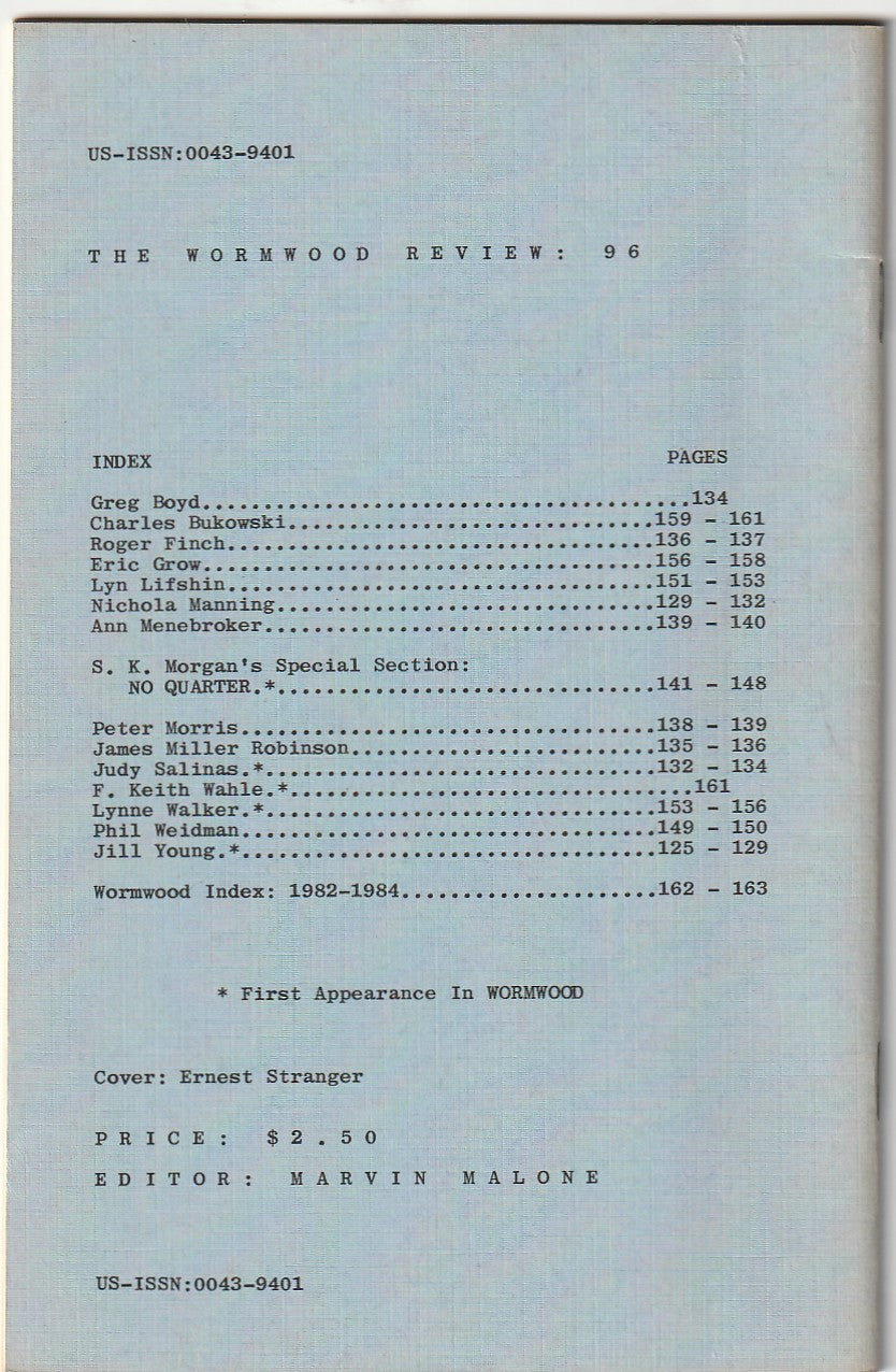 Wormwood Review 96 #226/700 — Two Poems by Charles Bukowski