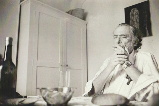 Photograph of Charles Bukowski in Europe Apartment