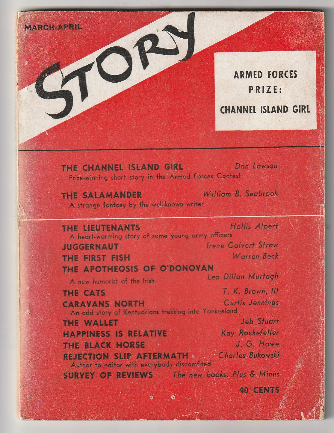 Story Magazine March-April 1944: The First Literary Appearance by Charles Bukowski