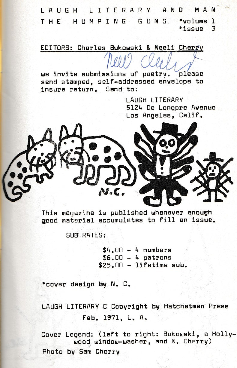 Laugh Literary And Man The Humping Guns No. 3 -- Signed by Neeli Cherry
