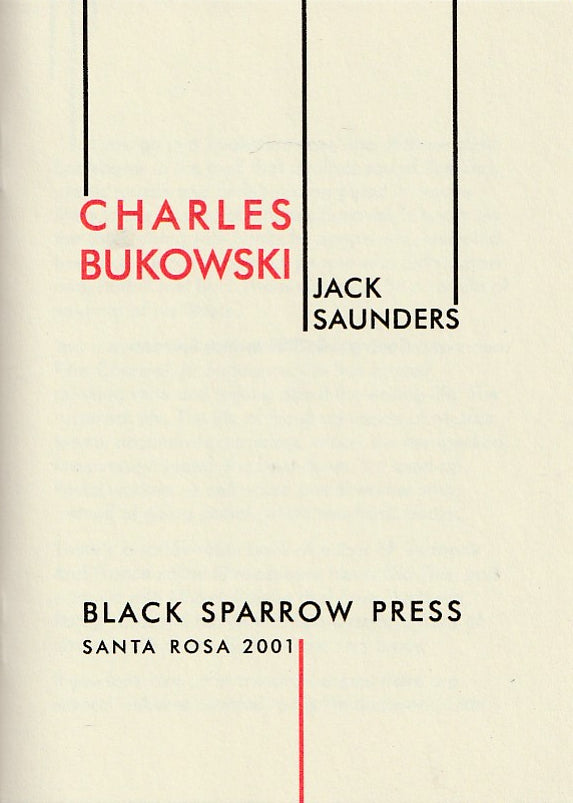 Bukowski by Jack Saunders