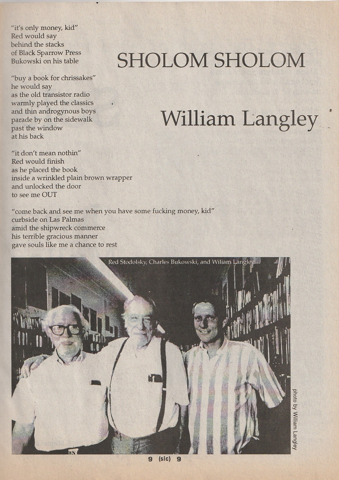 [sic] Dec. 1998 – Jan. 1999: Tribute to Red Stodolsky