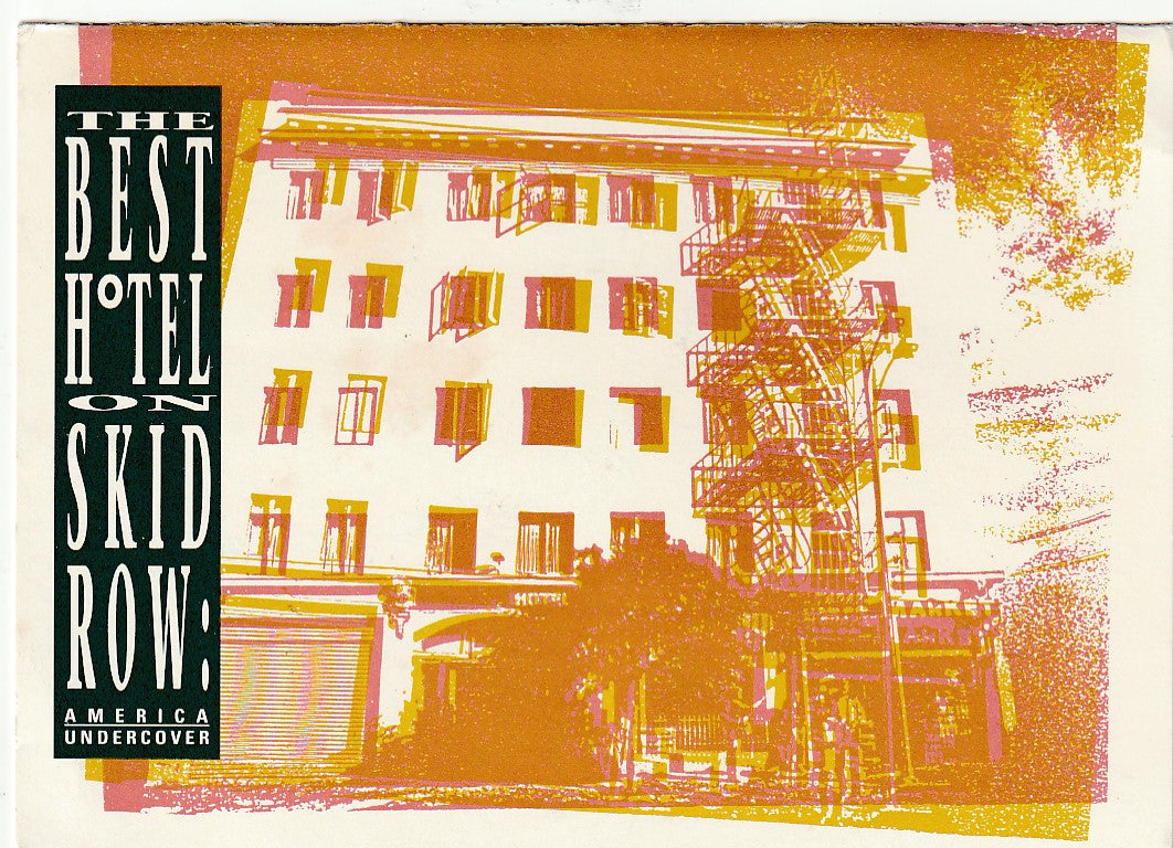 Photo and Linda Lee Bukowski Signed Invitation for the Film, “The Best Hotel On Skid Row”