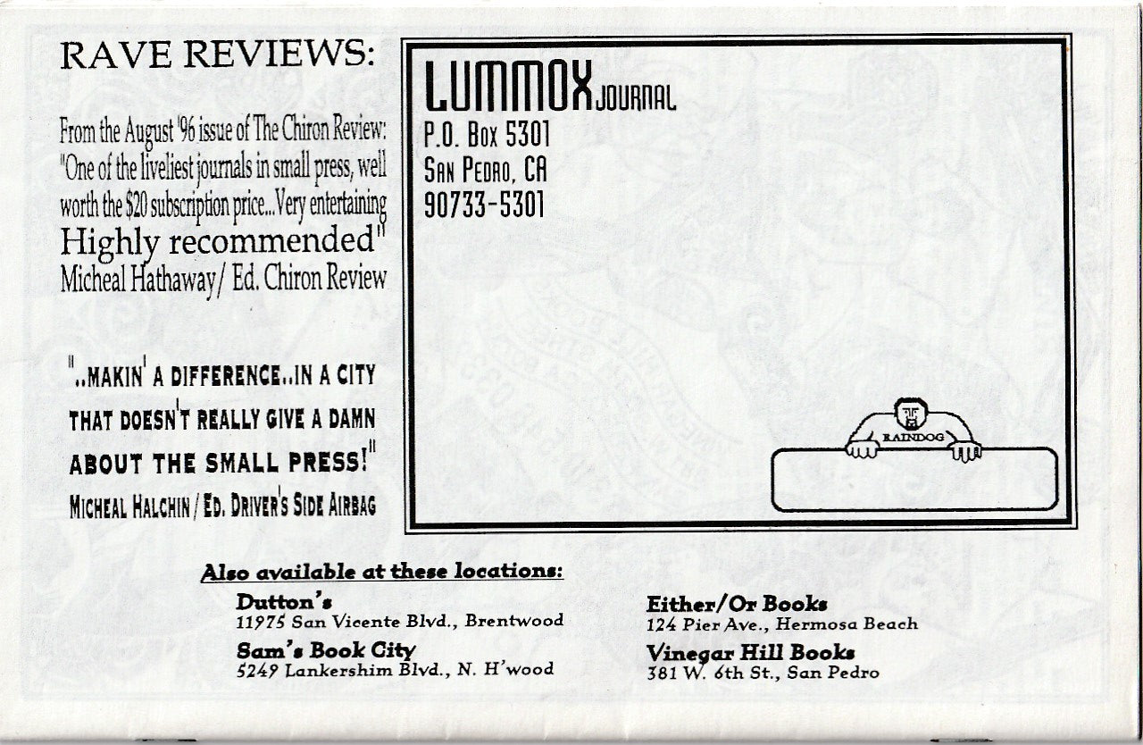 Lummox Journal Vol. 3, August 1997 – Charles Bukowski Tribute Issue