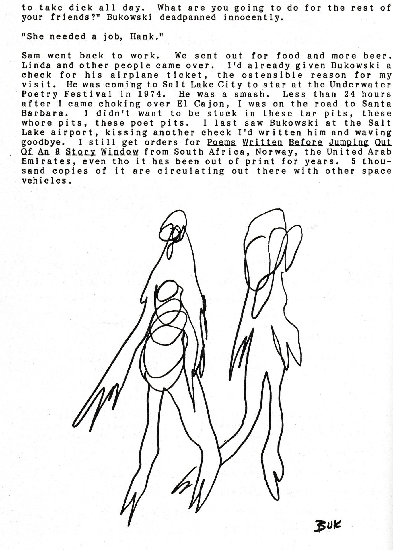 Original Drawing by Charles Bukowski from the Book “All’s Normal Here”