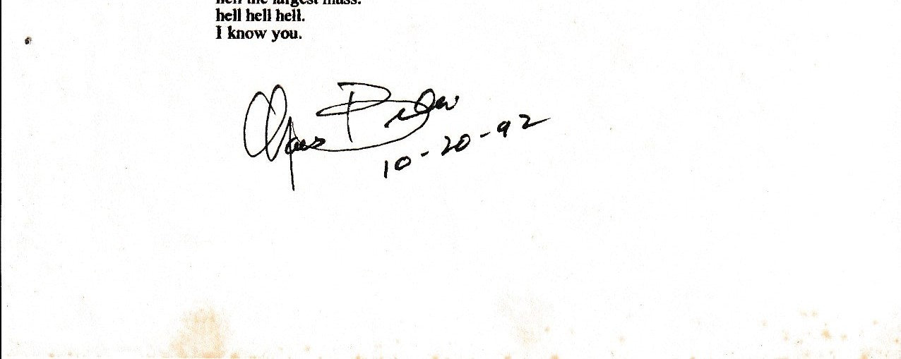 This is: Signed, Unpublished Poem by Charles Bukowski