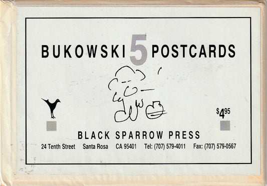 Bukowski 5 Postcards (First Edition): Charles Bukowski Drawing and Photos