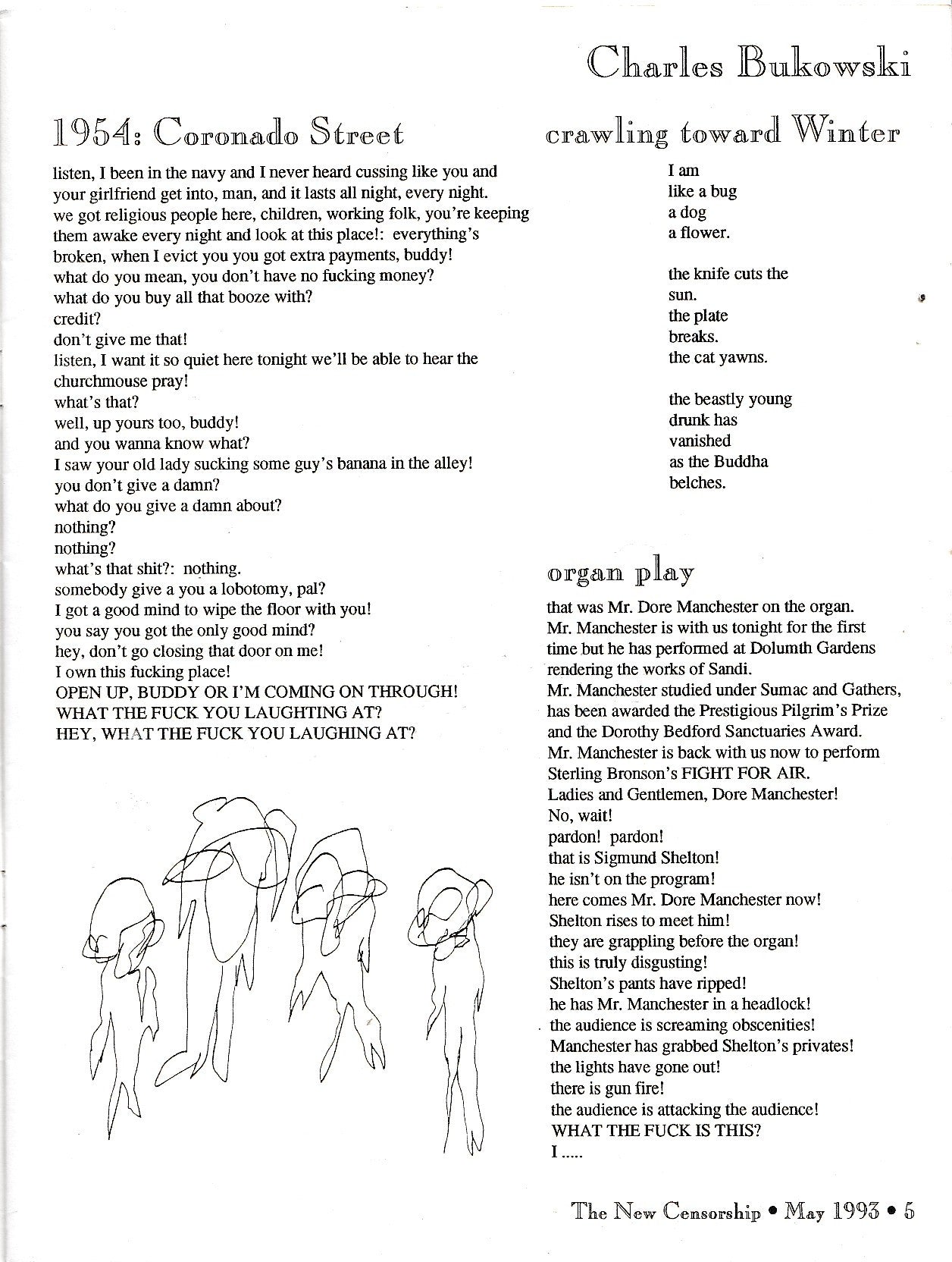 1954: Coronado Street -- Signed, Uncollected Poem by Charles Bukowski