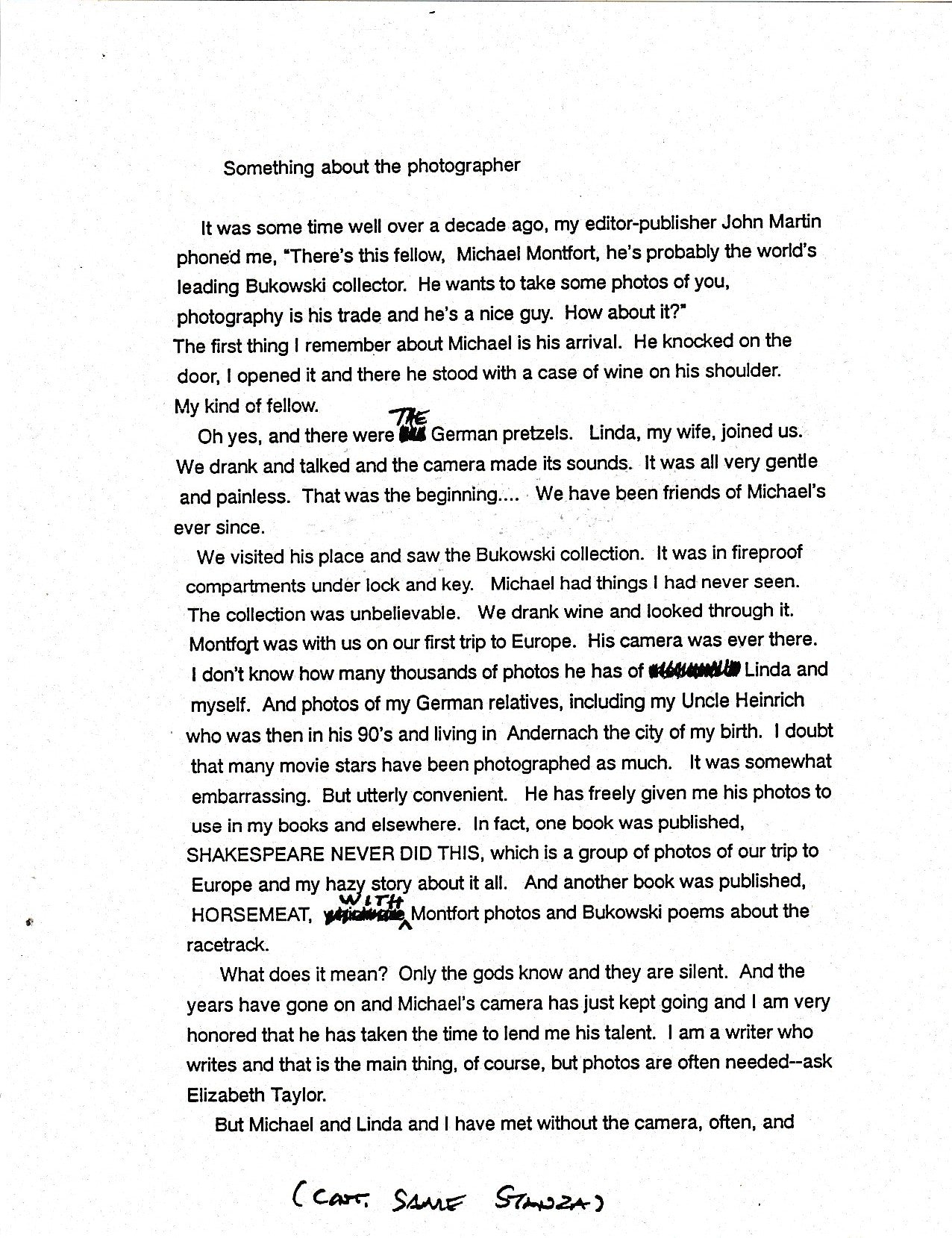 The Iris Prints: Copy J of 26 Copies Signed by Charles Bukowski