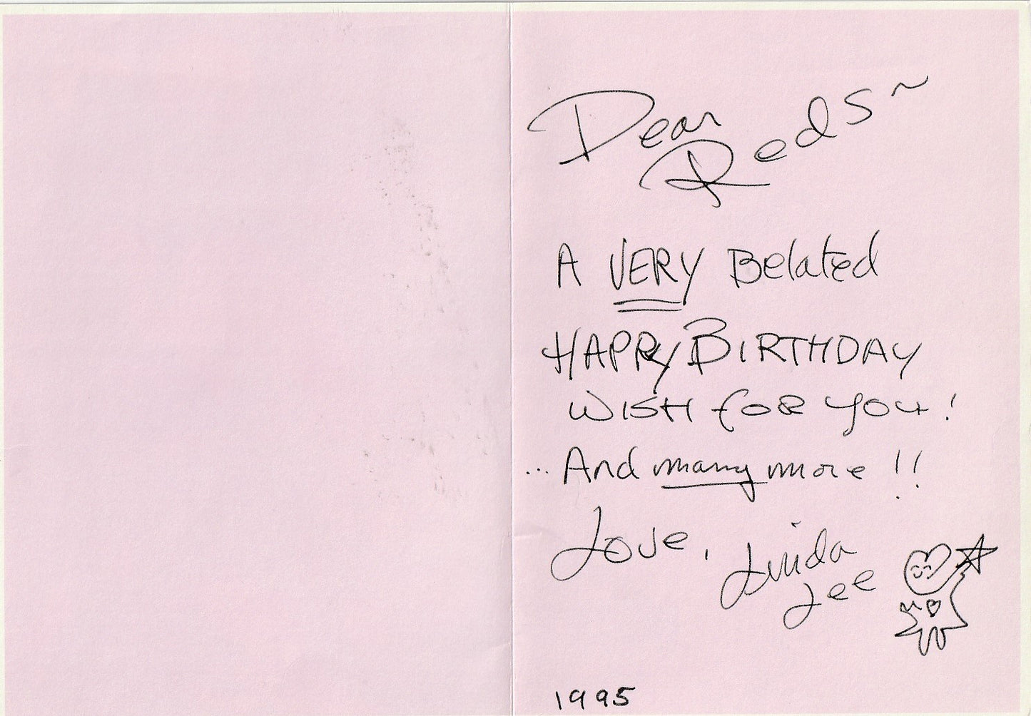 One Photo and Three Greeting Cards from Linda Lee Bukowski to Red and Mina Stodolsky