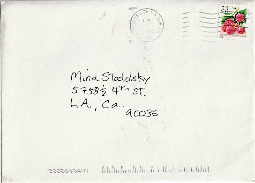 One Photo and Three Greeting Cards from Linda Lee Bukowski to Red and Mina Stodolsky