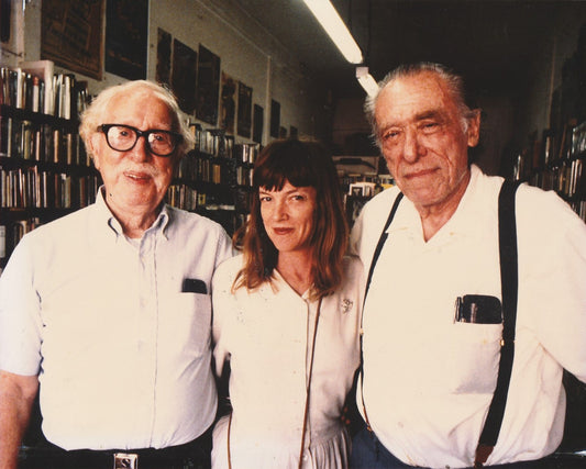 Photograph of Red Stodolsky, Linda Lee Bukowski and Charles Bukowski