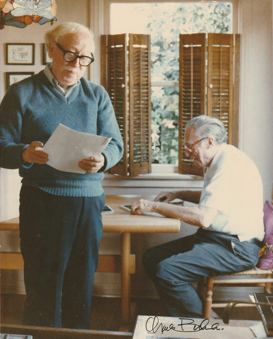 Signed Photograph of Red Stodolsky and Charles Bukowski (8” x 10”)