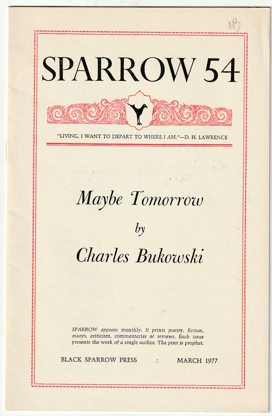 Sparrow Magazine 54: Maybe Tomorrow