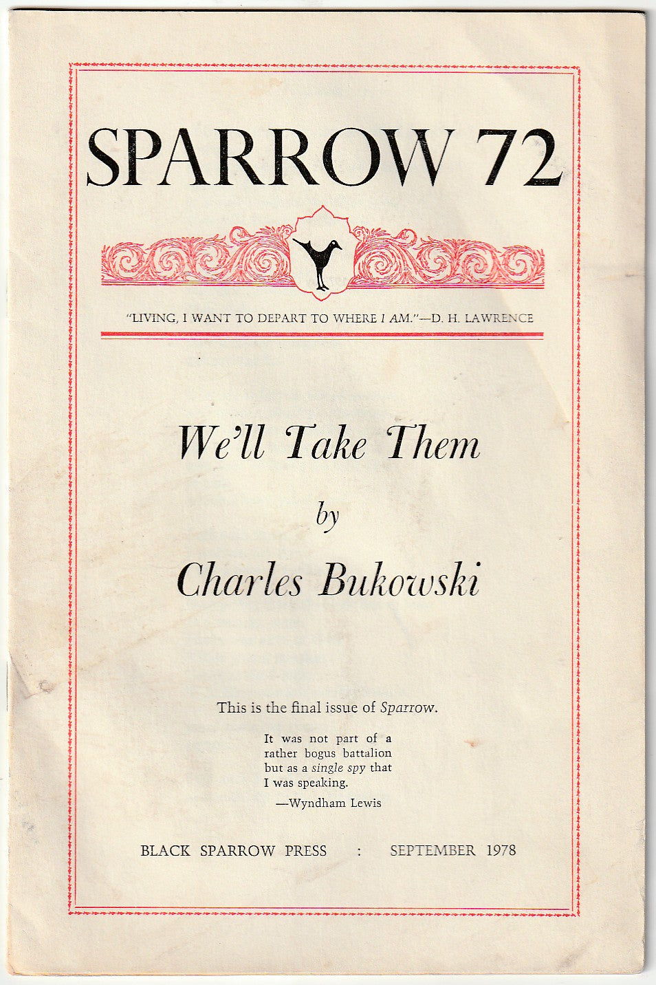 Sparrow Magazine 72: We’ll Take Them